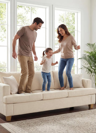 2-Piece Beige Chenille Loveseat and Sofa Set for a Comfortable Living Room Experience, Ideal for Apartments