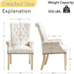 Dining Chairs with Arms, Upholstered Fabric Dining Room Chairs with Solid Wood Legs, Accent Armchair for Kitchen Dining Living Room, Beige