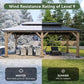 12' X 20' Outdoor Wood Gazebo, Hardtop Gazebo Permanent Wooden Pavilion with Galvanized Steel Double Roof, for Patio, Garden, Backyard, Cedar Wood