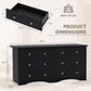 Black Dresser for Bedroom,6 Drawer Dressers, Storage Chest of Drawers for Hallway,Living Room, Entryway