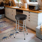 Swivel Bar Stool: Padded Garage/Shop Seat with Chrome Plated Legs, Black, 28.74" Tall, 18.5" Diameter