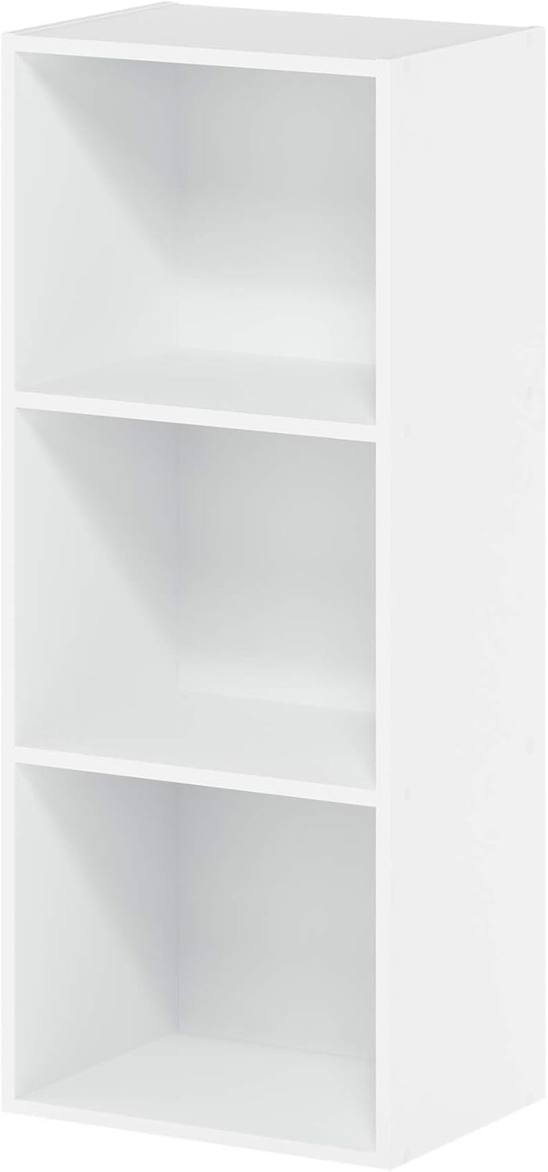 LUDER Book Shelf, 3-Cube Bookshelf, Bookcase with Open Shelves, 9.3 X 12 X 31.5, for Living Room, Bedroom, Home Office, White