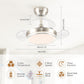 30" Retractable Ceiling Fans with Lights, Dimmable LED Ceiling Fan Remote Control, Modern Small Fan Light for Bedroom Living Room Dinning Room Kitchen, 3000K-6500K, 6 Speed (Brushed Nickel)