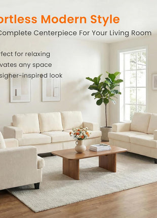 Chic 6-Piece Chenille Sectional Sofa Set for Comfortable Gatherings and Modern Living Decor