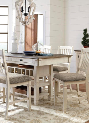 Bolanburg French Country Dining Room Server by Signature Design by Ashley, Featuring 3 Doors and 2 Adjustable Shelves, Wood Construction, Dimensions: 57.88" W x 18.13" D x 36" H, Elegant Two-Tone White and Brown Finish