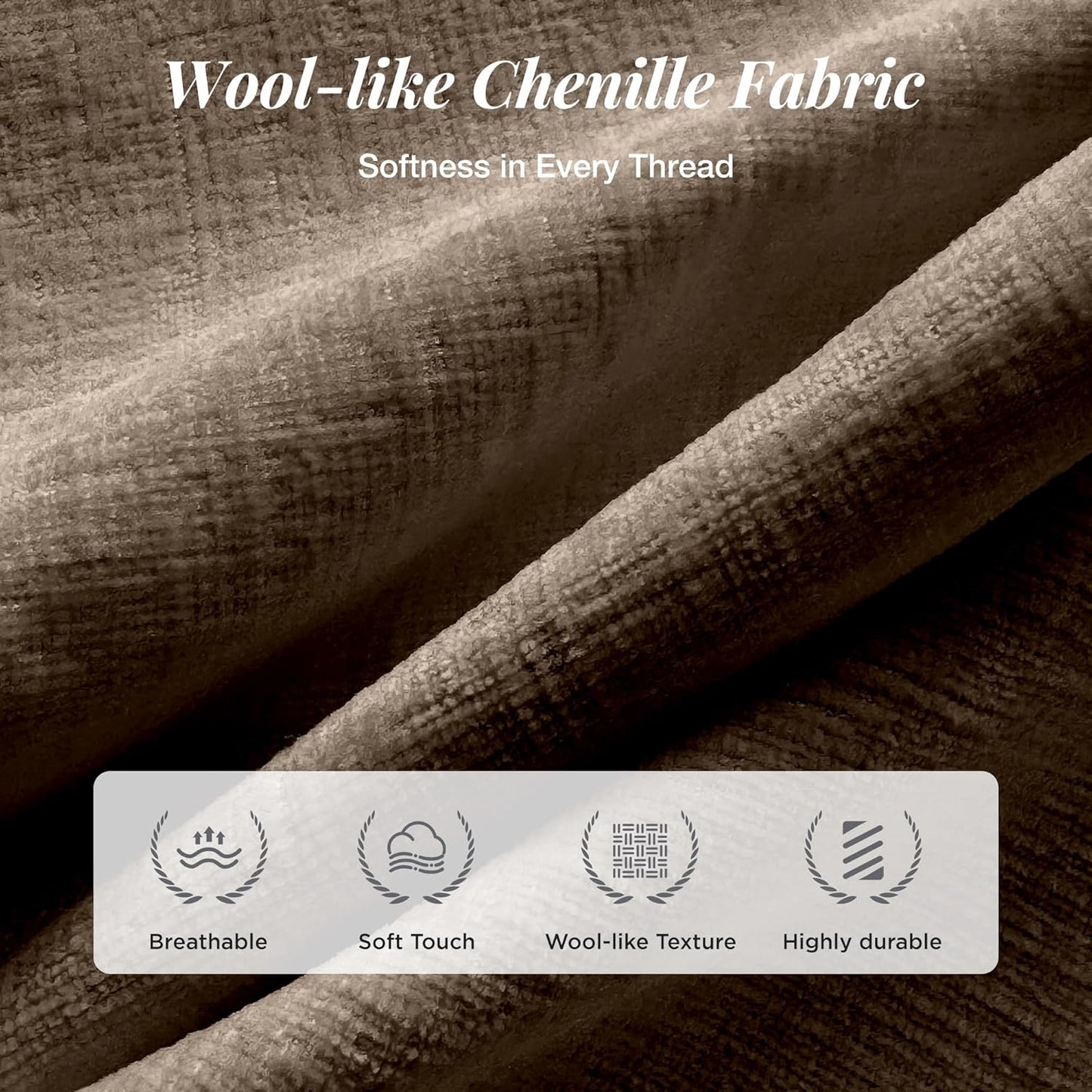 123-Inch L Shaped Sectional Sofa with Cloud Cushions, Deep Seat Modular Couch Set W/ 4 Seats & 1 Ottomans, Removable Arms, Plush Chenille Upholstery for Living Room, Apartment - Taupe