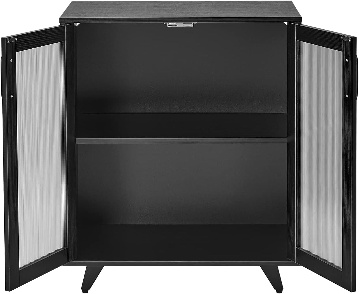 Kitchen Buffet Server Table Accent Sideboard Cupboard Server Buffet Console Table with Doors Cabinet(27Inch, Black)