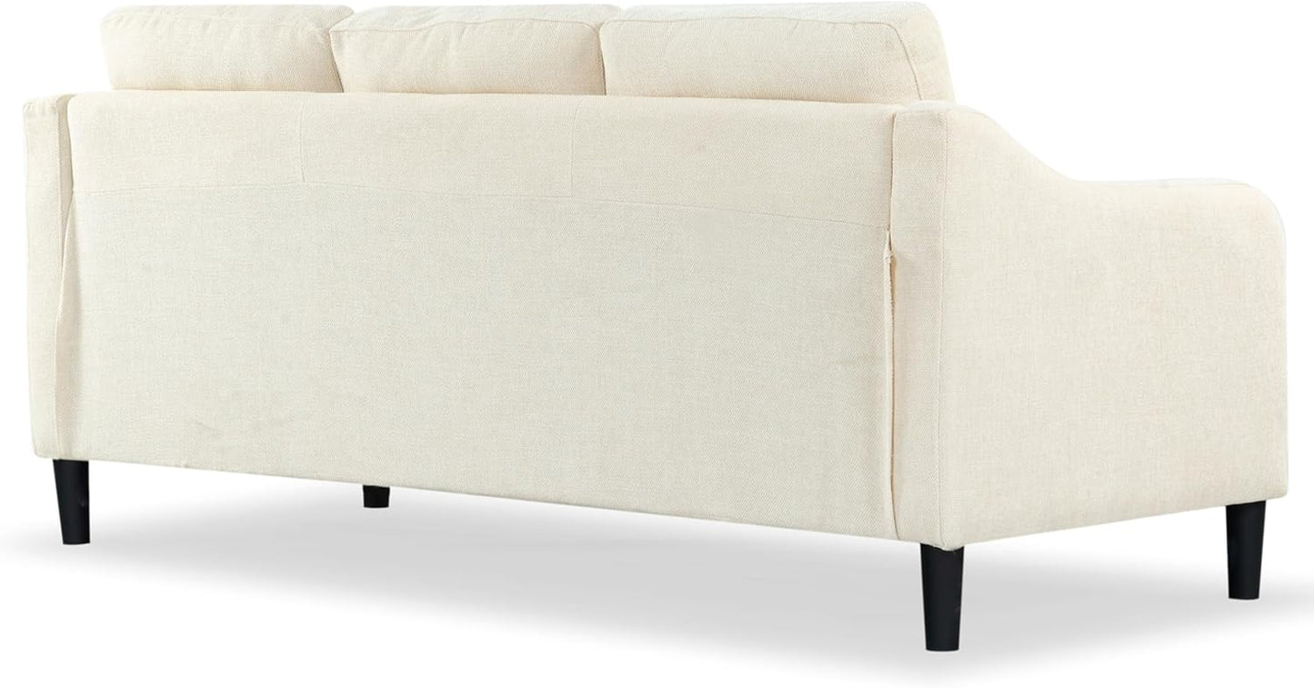 Couture Furniture Collection Nathaniel Cream Tufted 3-Seater Sofa