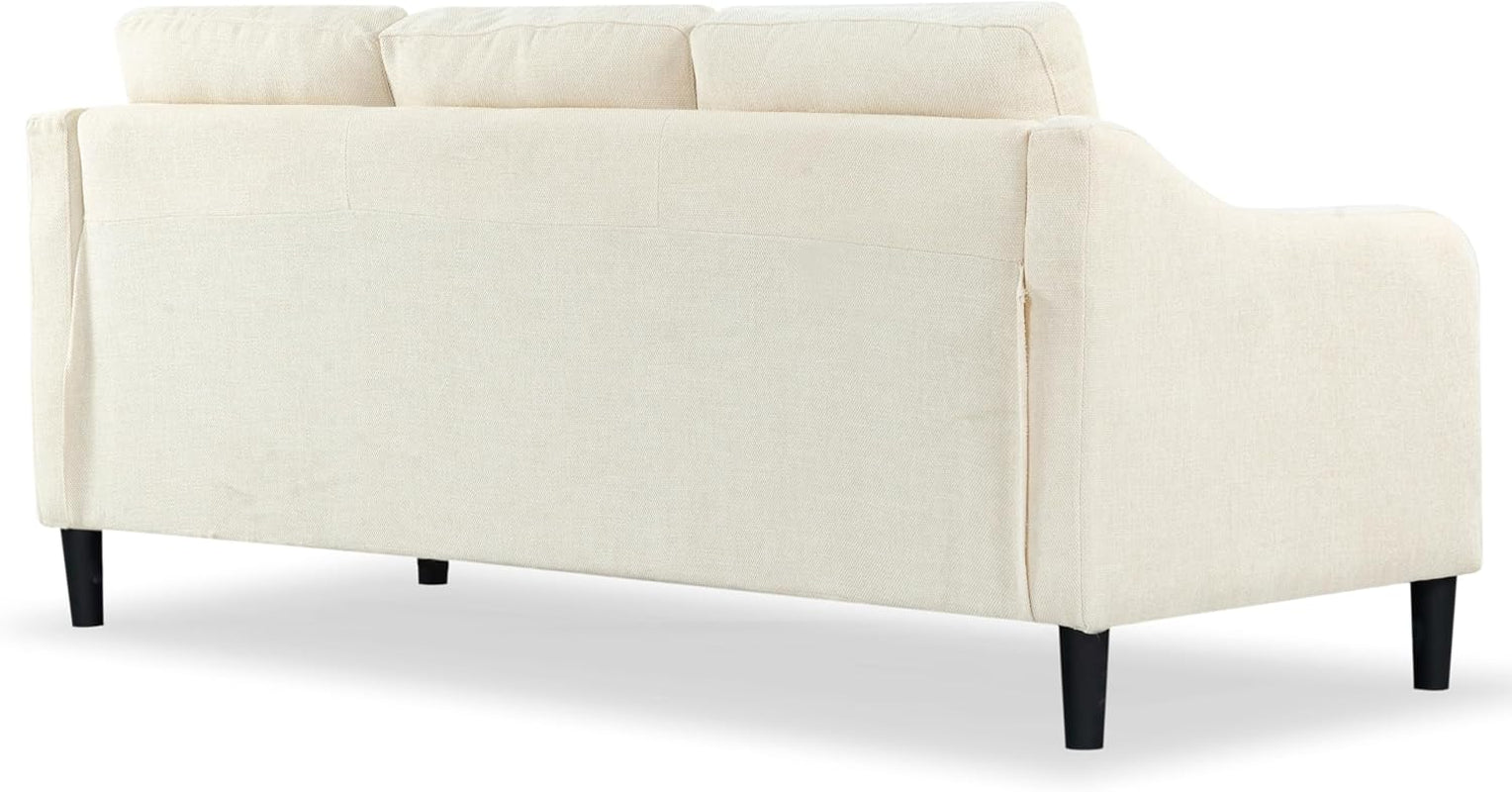 Couture Furniture Collection Nathaniel Cream Tufted 3-Seater Sofa