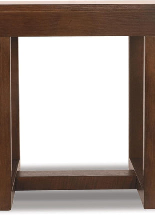 Signature Design by Ashley Watson Classic Oversized Square End Table in Dark Brown Finish