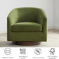 Swivel Accent Chair, FSC Certified Upholstered Velvet Barrel Chair for Living Room Set of 2, Fully Assembled, Forest Green