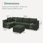 Modular Sectional Sleeper Sofa Green Couch L Shaped Sectional Sofa with Storage, Convertible Couches for Living Room - Green