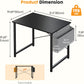 Small Computer Desk for Bedroom 32 Inch Home Office Desks for Small Spaces Writing Gaming Work Study Table with Storage Bag Black