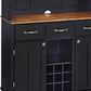 Buffet of Buffets Black Storage Hutch with Wood Top