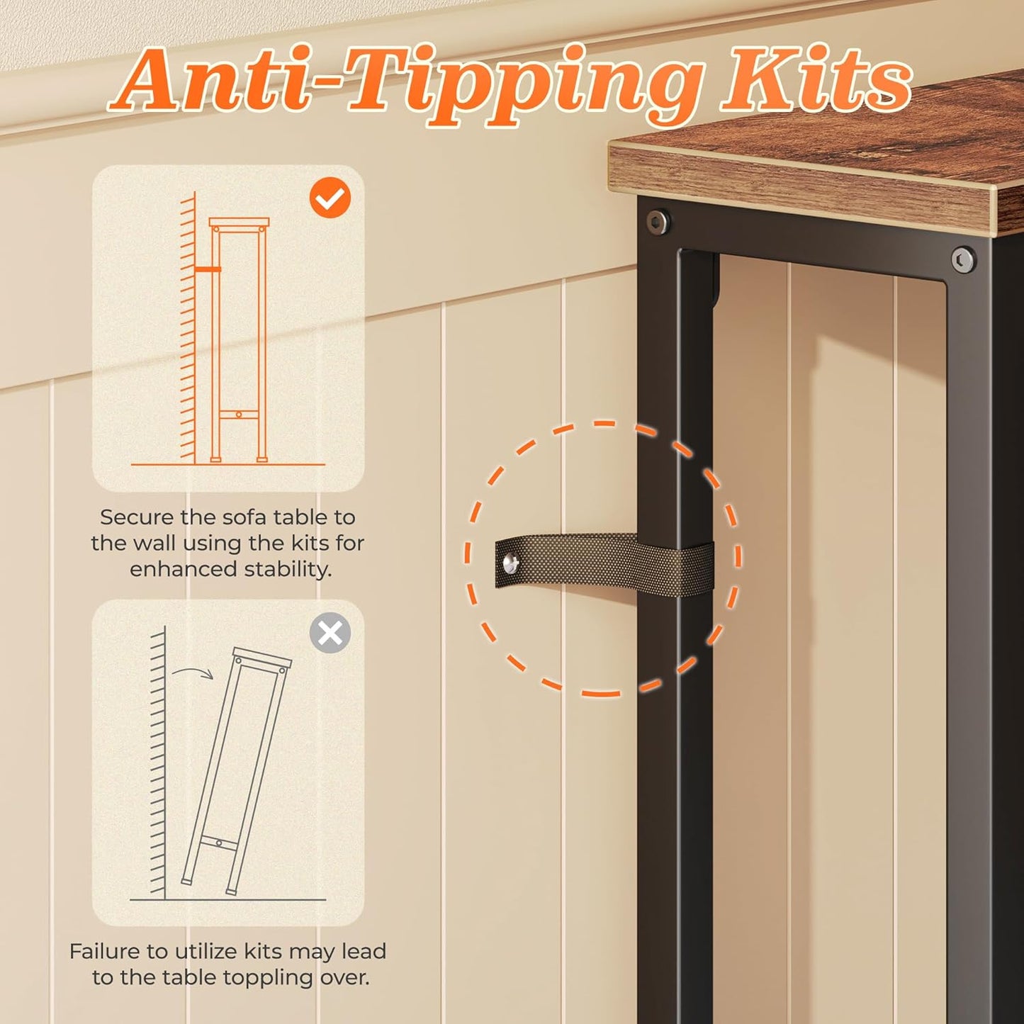 79 Inch Sofa Table with 2 Power Outlets and USB-C Ports, 5.9 Inch Narrow Console Table with Storage, Long Entryway Hallway Couch Table behind Sofa, Small Spaces, Living Room, Rustic Brown