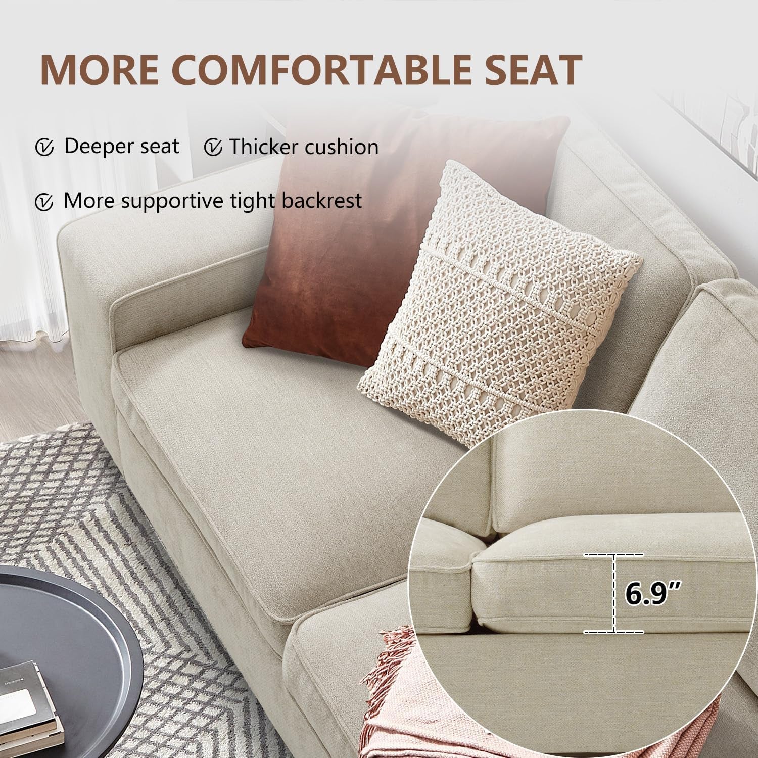 99" Convertible Sleeper Sofa Bed,L Shaped with Storage Chaise Pull Out Couch for Living Room,Usb and Type-C,Removable Washable Chenille Covers (Beige)