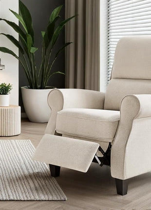 Oversized Modern Recliner Chair for Living Room and Home Theater with Upholstered Push Back and Lumbar Support, Ideal for Bedrooms, Reading Nooks, and Offices