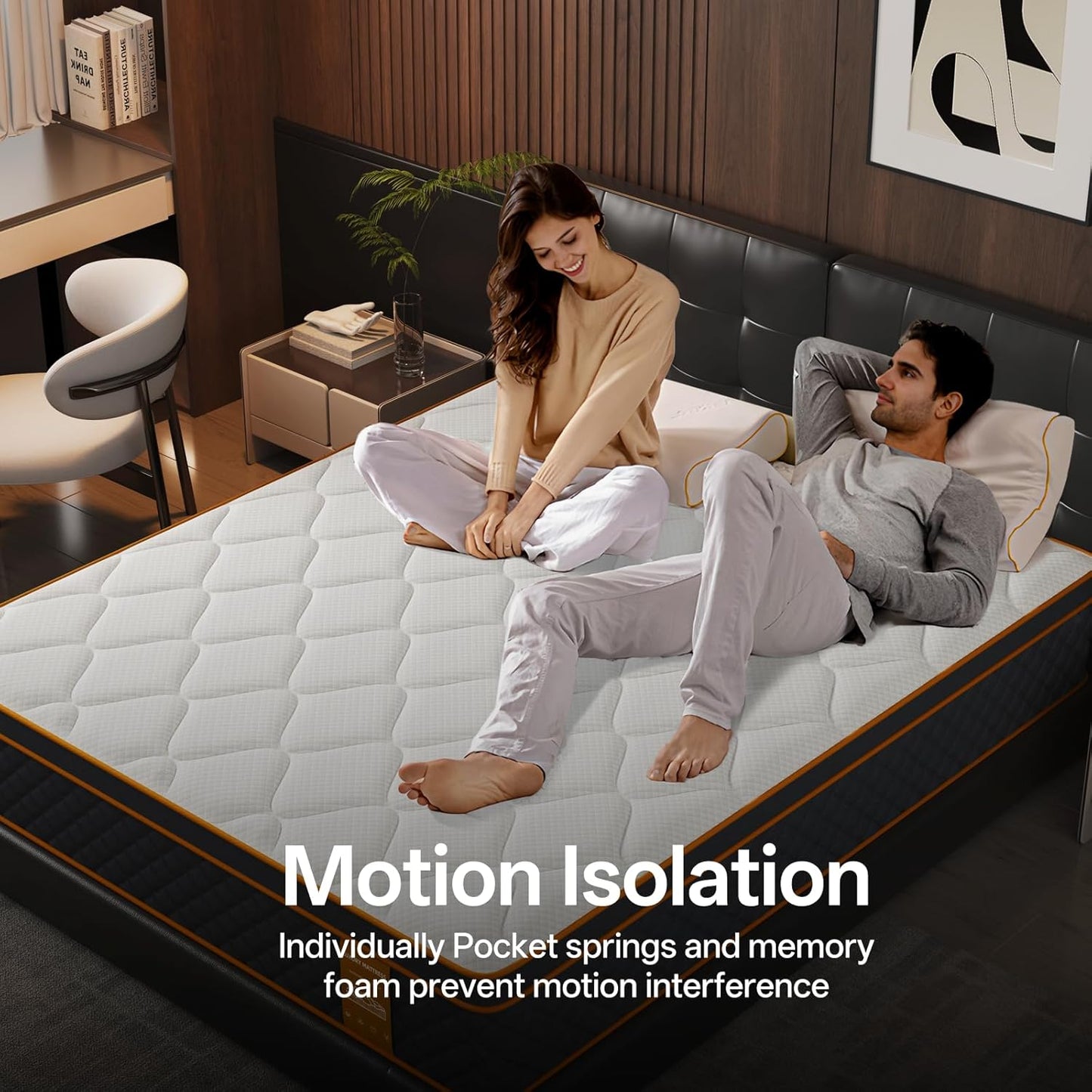 Queen Mattress, 12 Inch Memory Foam Hybrid Mattress in a Box, Medium Firm and Individually Pocket Springs - Pressure Relief, Certipur-Us Certified, Motion Isolation