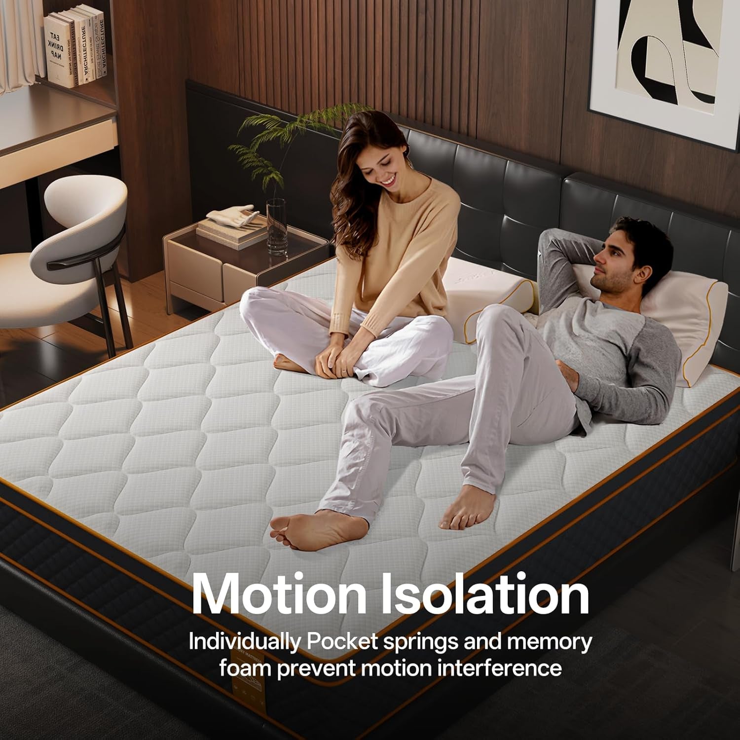 Queen Mattress, 12 Inch Memory Foam Hybrid Mattress in a Box, Medium Firm and Individually Pocket Springs - Pressure Relief, Certipur-Us Certified, Motion Isolation