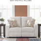Danum Modern Tufted Manual Reclining Loveseat with 2 Accent Pillows, Beige