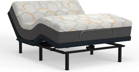 E4 Queen Adjustable Bed Base Frame with 12" Medium Firm Copper and Gel Infused Memory Foam Mattress