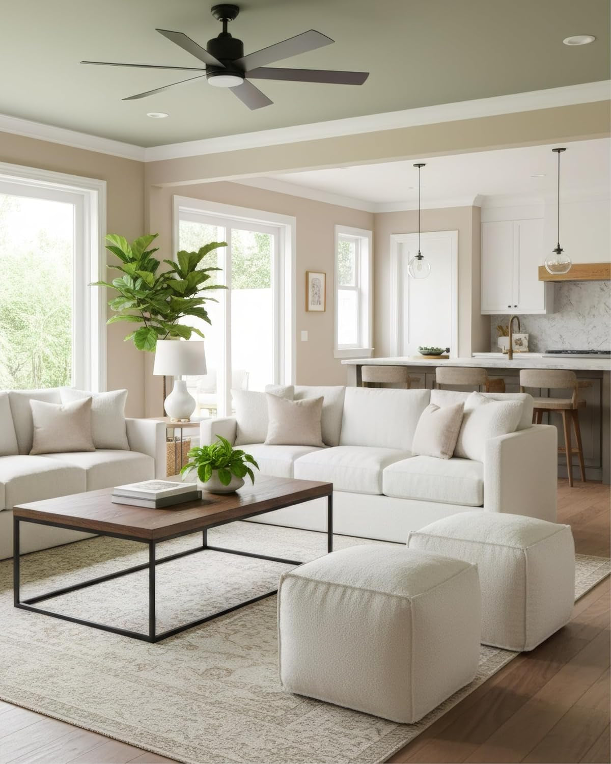 Beautiful Boucle Pouf Ottoman and Foot Rest - Elevate Your Living Room Decor with Lightweight Comfort and Charm - a round Modern Foam Filled Foot Stool Perfect to Rest Your Feet