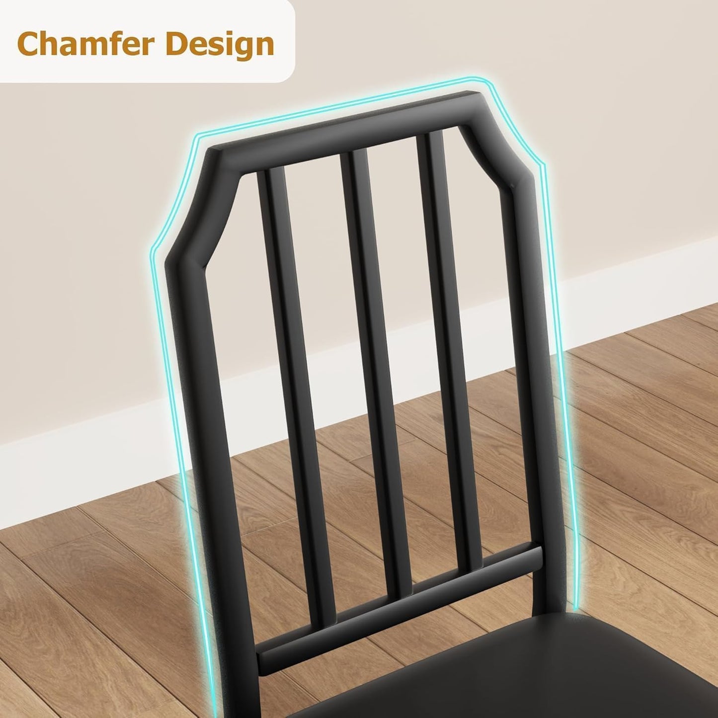 Dining Table Set for 4, Kitchen Table Set of 4 with Upholstered Cushion Chairs, Dining Room Table Set with Kitchen Chairs, Easy to Assemble, Suitable for Apartment - (Rustic Walnut)