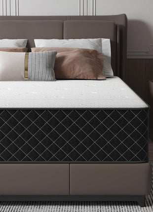 12-Inch Queen Hybrid Mattress with Breathable Foam and Pocket Springs for Medium Firm Support and Back Pain Relief, Conveniently Delivered in a Box (60×80×12 Inch)