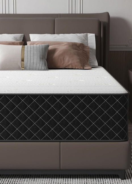12-Inch Queen Hybrid Mattress with Breathable Foam and Pocket Springs for Medium Firm Support and Back Pain Relief, Conveniently Delivered in a Box (60×80×12 Inch)
