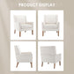 Modern Wingback Living Room Chair, Upholstered Fabric Accent Armchair, Single Sofa Chair with Lounge Seat and Wood Legs for Office/Bedroom/Reading Spaces, Beige