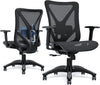 Ergonomic Office Chair, Mesh Computer Desk Chairs with Adjustable Lumbar Support, 3D Armrests, Tilt Function, Comfy Wide Seat, Swivel Executive Work Task Chair for Company and Home