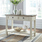 Bolanburg Farmhouse Rectangular Two Tone Sofa Table, Antique Cream