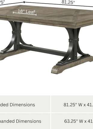 Birmingham 8-Piece Dining Set: Extendable Table with 4 Side Chairs, 2 Armchairs, and Nailhead Bench in Driftwood Finish