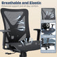 Ergonomic Office Chair, Mesh Computer Desk Chairs with Adjustable Lumbar Support, 3D Armrests, Tilt Function, Comfy Wide Seat, Swivel Executive Work Task Chair for Company and Home