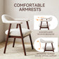 Wooden Dining Chair with Armrest Set of 4, Modern Fabric Upholstered Dining Room Chair with Curved Back and Wood Legs,Comfortable Accent Chairs for Kitchen Dining Room,Beige
