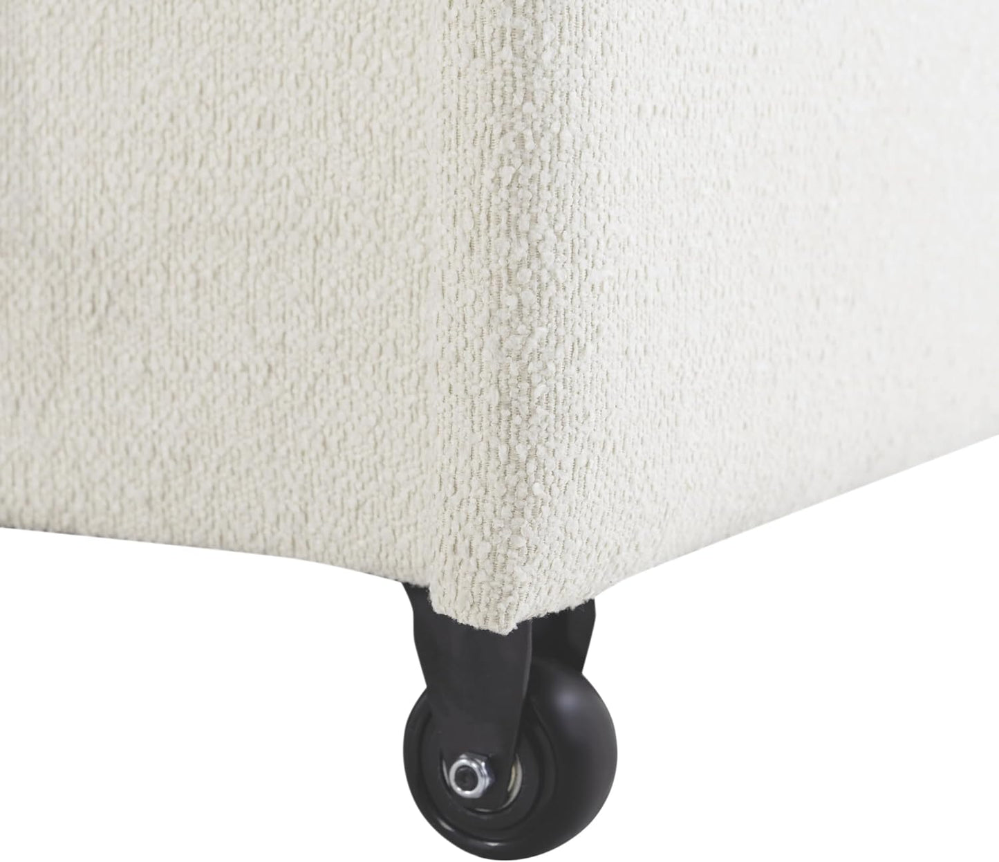 Galway 66.5" Convertile Sleeper Loveseat, Full Size, Dreamcoil Comfort, Fingerguard Pinch Point Protection, oucle Faric, Ivory