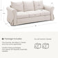 89" 3 Seater Sofa for Living Room, Deep Seated Comfy Couch with High Back Support, Removable Washable Linen Slipcover, Modern Farmhouse Style Rolled-Arm Beige Sofa