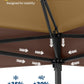 Canopy Tent 13X13 Ft, Pop up Gazebo One-Push Setup with 4 Sandbags for Backyard Parties and Bbqs, Mosquito Netting & Height Adjustable - Khaki & Coffee
