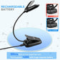 14 LED Rechargeable Book Light for Reading at Night, Eye-Care Reading Light for Books in Bed, 180° Adjustable, Clip on Lamp, 3 Color Temperatures, Lightweight, Present for Reader