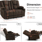 57.8" Zero Gravity Power Loveseat Sofa with Heat and Massage, Reclining Loveseat Recliner for Living Room, Fabric 6035SET (Brown)