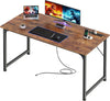 47 X 20 Inch Office Computer Desk with Power Outlets and USB-C Port, Larger Gaming Desk, for Home Office, Study, Bedroom, Writing Work from Home Table, Metal Frame, Rustic Brown