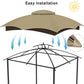 10X12 Replacement Gazebo Canopy Top Cover, Double Tiered Waterproof Canopy Roof for Lowe'S Allen Roth Gazebo #GF-12S004B-1 (Khaki, 10X12)