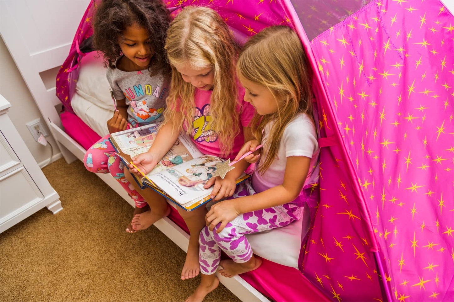 19720 Kids Secret Castle Bed Tent Playhouse - Twin Size , Yellow