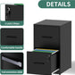 2 Drawer File Cabinet with Lock,Metal Vertical Filing Cabinets for Home Office,Heavy Duty File Storage Cabinet for Letter/Legal/A4/F4 Size File,Assembly Require (Black, Vertical 2 Drawer)