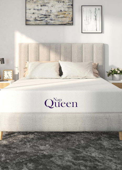 8-Inch Queen Bamboo Charcoal Memory Foam Mattress - Convenient Bed in a Box, White