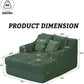 47" Boneless Chaise Lounge Chair Indoor,No Assembly Single Sleeper Upholstered Boneless Couch with 4 Pillows,Comfy Pet Friendly High Weight Capacity Foam for Bedroom,Living Room,Study Room,Green