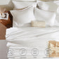 Queen Comforter Set White Seersucker 7 Pieces Bed in a Bag Queen Comforter Set with Sheets, Luxury Soft Bedding Set with down Alternative Comforter, Sheets, Pillowcases & Shams for All Seasons