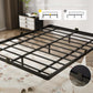 Floating Bed Frame Full Size with Smart LED Lights and Charging Station - Modern Metal Platform Bed, Easy Assembly No Box Spring Needed