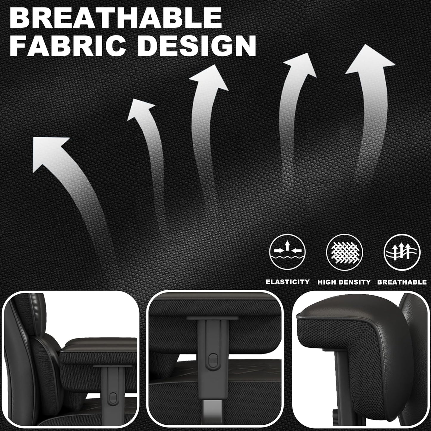 Big and Tall Office Chair with Footrest, High Back Executive Desk Chair with Adjustable Lift Armrest, 155°Recline，Lumbar Support Pillow, Faux Leather Gaming Chairs for Home or Office Black