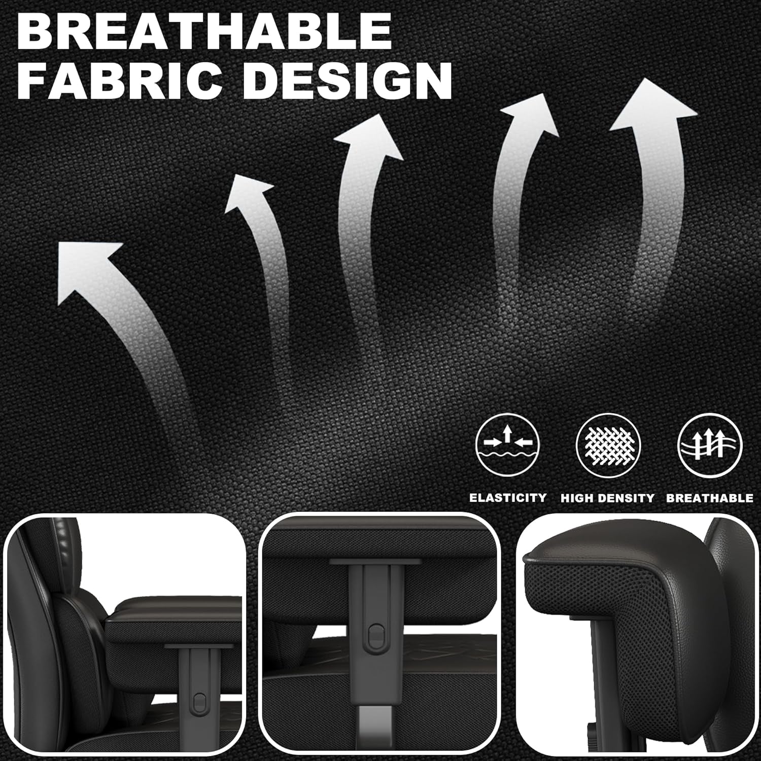 Big and Tall Office Chair with Footrest, High Back Executive Desk Chair with Adjustable Lift Armrest, 155°Recline，Lumbar Support Pillow, Faux Leather Gaming Chairs for Home or Office Black